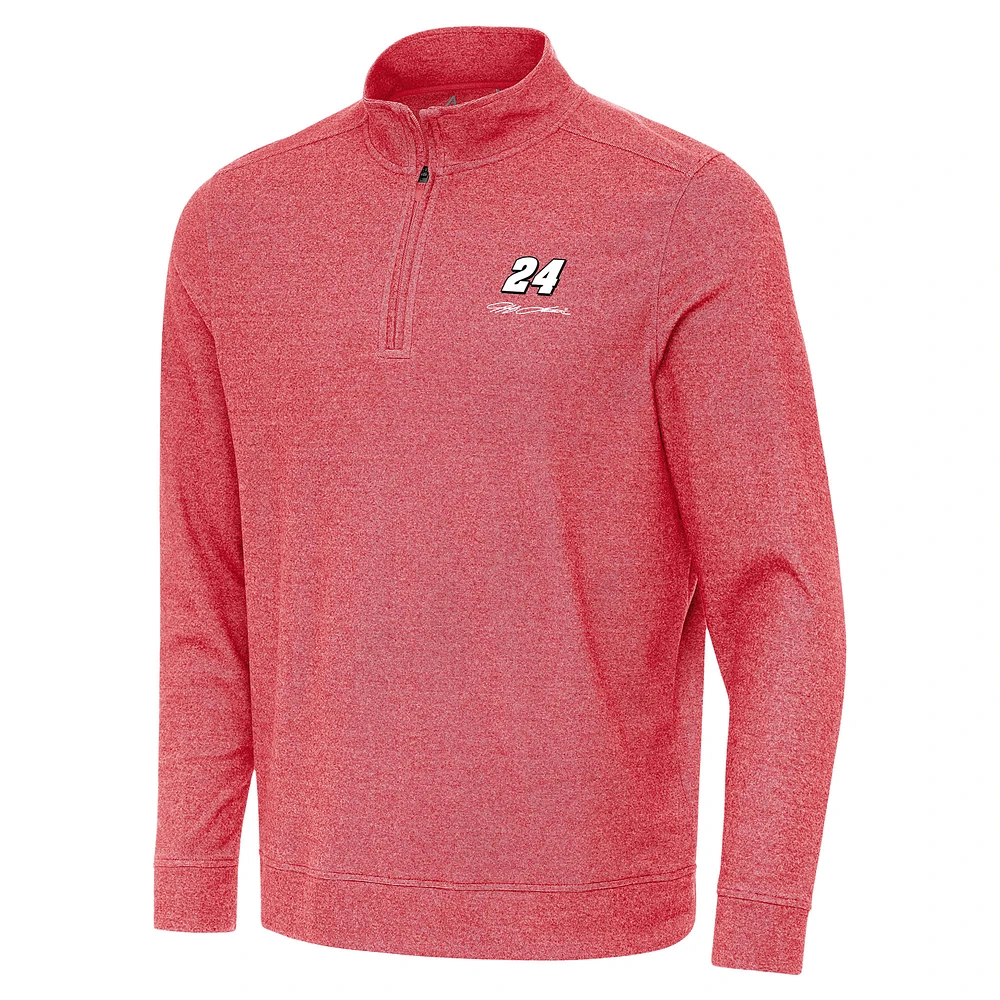 Men's Antigua Heather Jeff Gordon Subtle Quarter-Zip Pullover Top