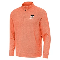 Men's Antigua Heather Martin Truex Jr Subtle Quarter-Zip Pullover Top