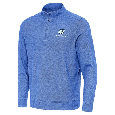 Men's Antigua  Heather Royal Ricky Stenhouse Jr. Subtle Quarter-Zip Pullover Top