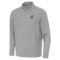 Men's Antigua  Heather Gray Ricky Stenhouse Jr. Subtle Quarter-Zip Pullover Top