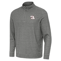 Men's Antigua  Heather Black Richard Childress Racing Subtle Quarter-Zip Pullover Top