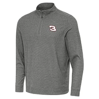 Men's Antigua  Heather Black Richard Childress Racing Subtle Quarter-Zip Pullover Top