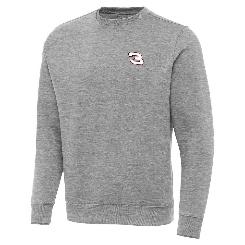 Men's Antigua Heather Gray Richard Childress Racing Victory Pullover Sweatshirt