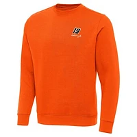 Men's Antigua  Orange Martin Truex Jr Victory Pullover Sweatshirt