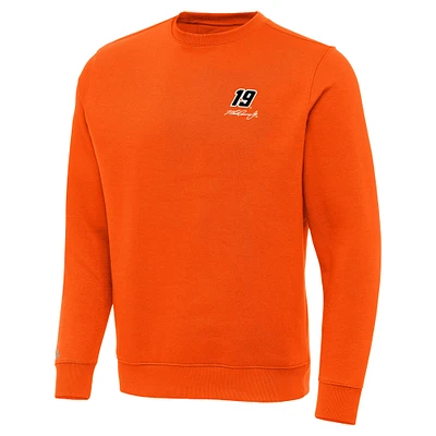 Men's Antigua  Orange Martin Truex Jr Victory Pullover Sweatshirt