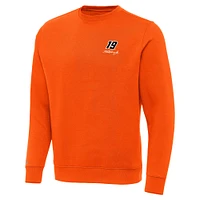 Men's Antigua  Orange Martin Truex Jr Victory Pullover Sweatshirt