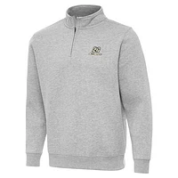 Men's Antigua  Heather Gray Christopher Bell Victory Quarter-Zip Sweatshirt