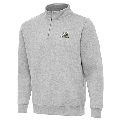 Men's Antigua  Heather Gray Christopher Bell Victory Quarter-Zip Sweatshirt