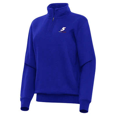 Women's Antigua  Royal Kyle Larson Victory Quarter-Zip Sweatshirt