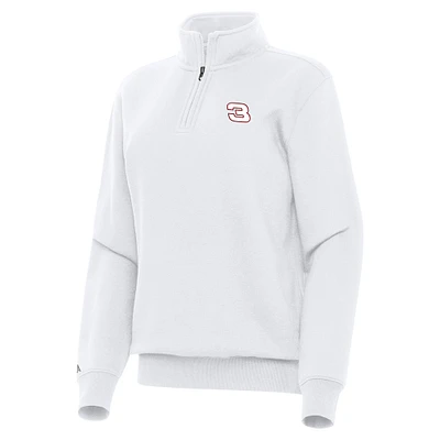 Women's Antigua  White Richard Childress Racing Victory Quarter-Zip Sweatshirt