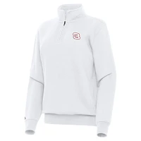 Women's Antigua  White Richard Childress Racing Victory Quarter-Zip Sweatshirt
