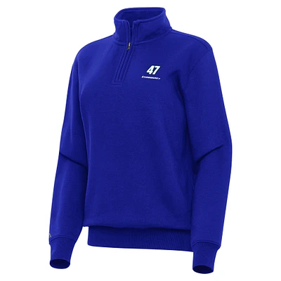 Women's Antigua  Royal Ricky Stenhouse Jr. Victory Quarter-Zip Sweatshirt