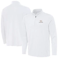 Men's Antigua  White Austin Dillon Reprocess Quarter-Zip Top