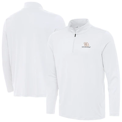 Men's Antigua  White Austin Dillon Reprocess Quarter-Zip Top