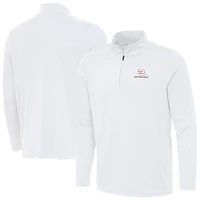 Men's Antigua  White Austin Dillon Reprocess Quarter-Zip Top