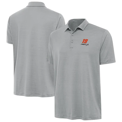 Men's Antigua  Gray Martin Truex Jr Reprocess Polo
