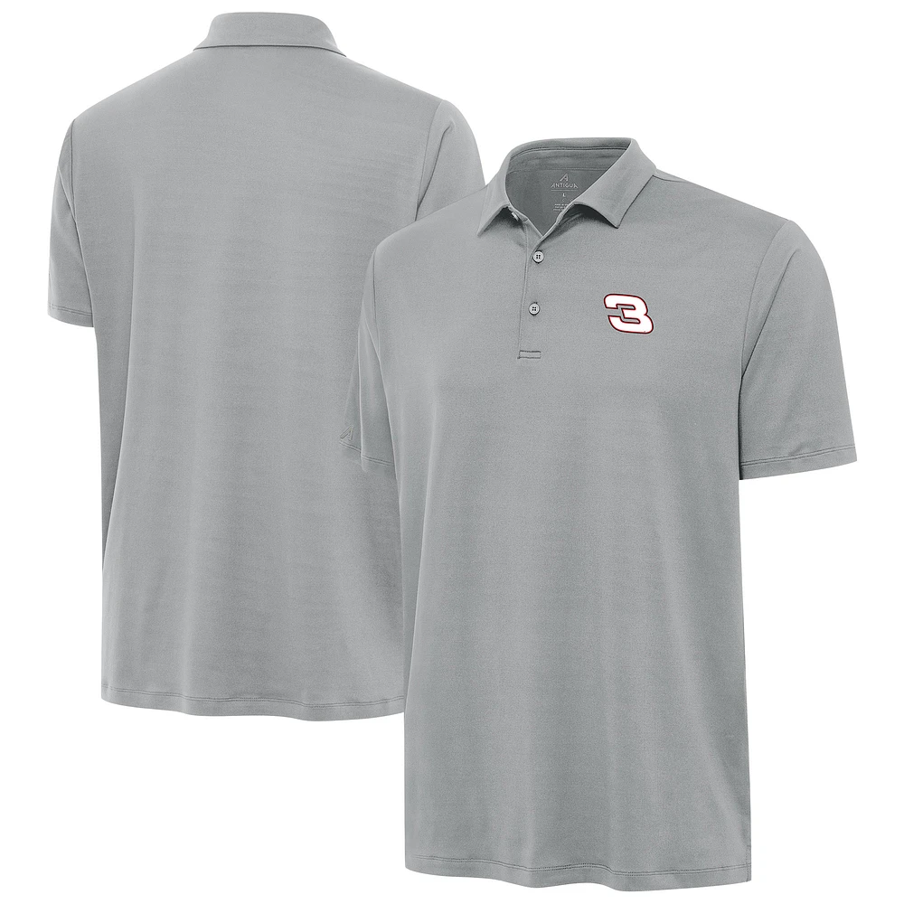 Men's Antigua Gray NASCAR Reprocess Polo