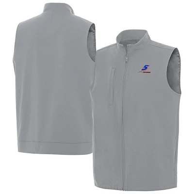 Men's Antigua  Gray Kyle Larson Regard Full-Zip Vest