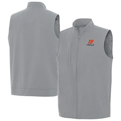 Men's Antigua  Gray Martin Truex Jr Regard Full-Zip Vest