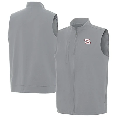Men's Antigua  Gray NASCAR Regard Full-Zip Vest