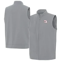 Men's Antigua  Gray NASCAR Regard Full-Zip Vest