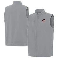 Men's Antigua  Gray Austin Cindric Regard Full-Zip Vest