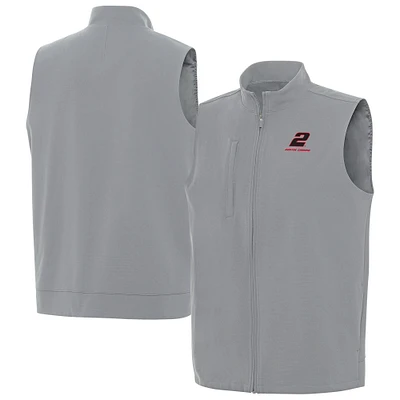Men's Antigua  Gray Austin Cindric Regard Full-Zip Vest