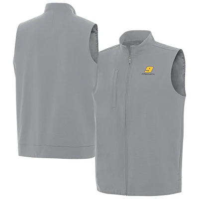 Men's Antigua  Gray Chase Elliott Regard Full-Zip Vest