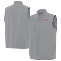 Men's Antigua  Gray Brad Keselowski Regard Full-Zip Vest
