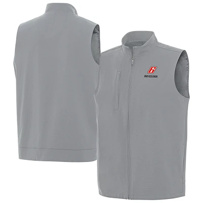 Men's Antigua  Gray Brad Keselowski Regard Full-Zip Vest