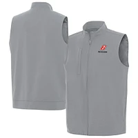 Men's Antigua  Gray Brad Keselowski Regard Full-Zip Vest