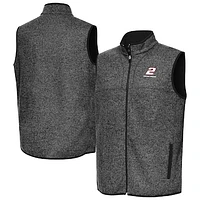 Men's Antigua  Heather Black Austin Cindric Fortune Full-Zip Vest