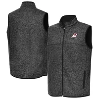 Men's Antigua  Heather Black Austin Cindric Fortune Full-Zip Vest