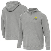 Men's Antigua  Heather Gray Denny Hamlin Cloud Pullover Hoodie