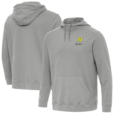 Men's Antigua  Heather Gray Denny Hamlin Cloud Pullover Hoodie
