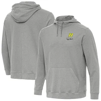 Men's Antigua  Heather Gray Denny Hamlin Cloud Pullover Hoodie