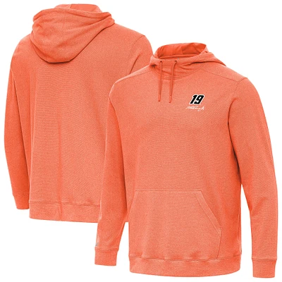 Men's Antigua  Heather Orange Martin Truex Jr Cloud Pullover Hoodie