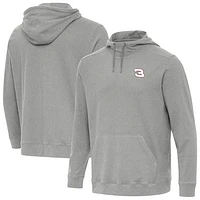 Men's Antigua  Heather Gray NASCAR Cloud Pullover Hoodie