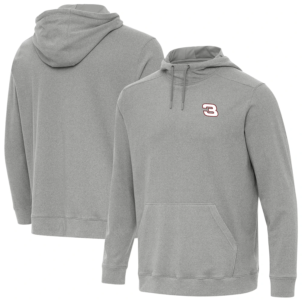 Men's Antigua Heather Gray NASCAR Cloud Pullover Hoodie