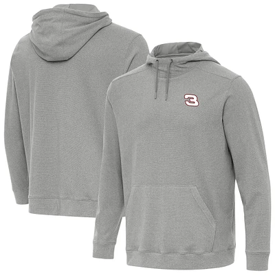 Men's Antigua  Heather Gray NASCAR Cloud Pullover Hoodie