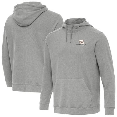 Men's Antigua  Heather Gray Austin Dillon Cloud Pullover Hoodie
