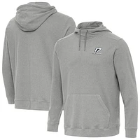 Men's Antigua  Heather Gray Chris Buescher Cloud Pullover Hoodie