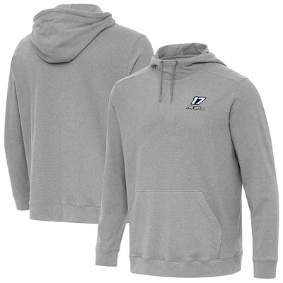Men's Antigua  Heather Gray Chris Buescher Cloud Pullover Hoodie