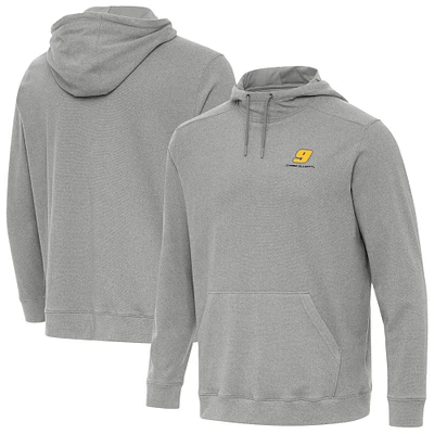 Men's Antigua  Heather Gray Chase Elliott Cloud Pullover Hoodie