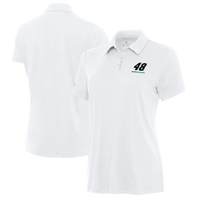 Women's Antigua  White Alex Bowman Reprocess Polo