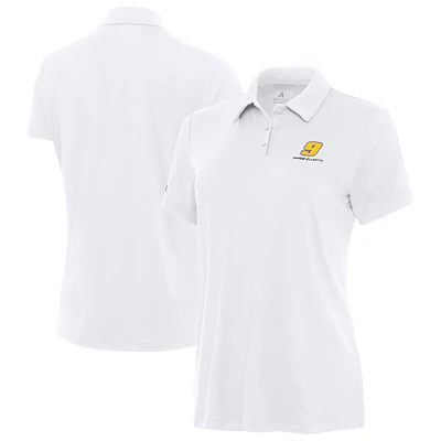 Women's Antigua  White Chase Elliott Reprocess Polo