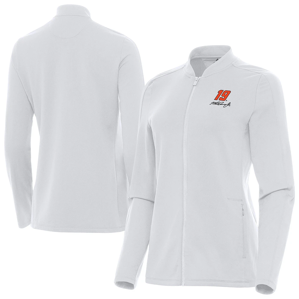 Women's Antigua White Martin Truex Jr Continual Full-Zip Jacket