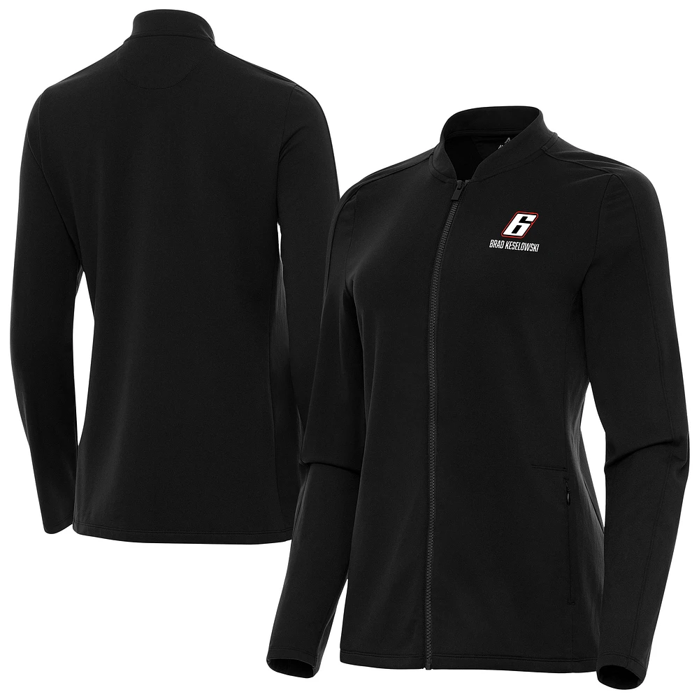 Women's Antigua Black Brad Keselowski Continual Full-Zip Jacket