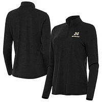 Women's Antigua  Heather Black Christopher Bell Bright Quarter-Zip Top