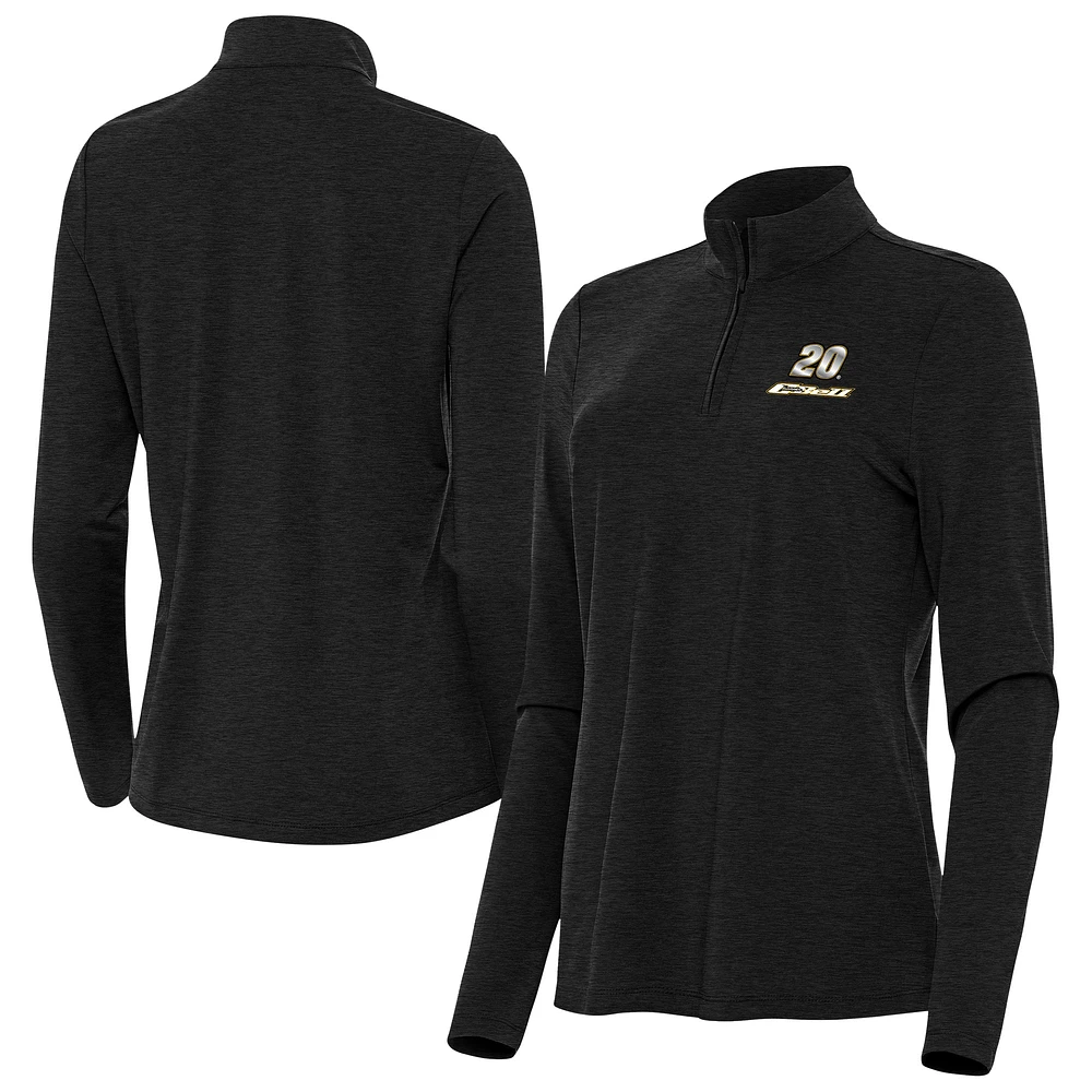 Women's Antigua Heather Black Christopher Bell Bright Quarter-Zip Top